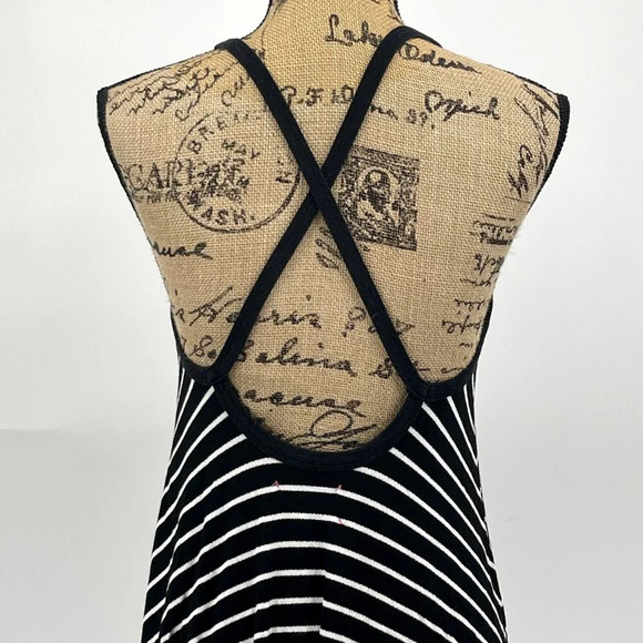 Anthropologie Saturday Sunday Small Black White Striped Sleeveless A-line Dress - Picture 6 of 8